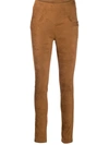 8PM SUEDE-EFFECT SKINNY TROUSERS