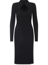 DOLCE & GABBANA COLLARED CALF-LENGTH DRESS