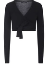 DOLCE & GABBANA CROPPED WRAPAROUND CARDIGAN