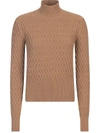 DOLCE & GABBANA RHOMBUS-STITCH ROLL-NECK JUMPER