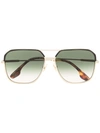 Victoria Beckham Oversize-frame Gradient-lens Sunglasses In Gold