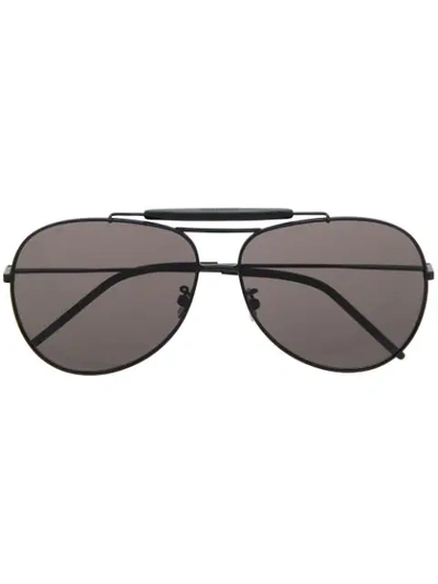 Saint Laurent Classic 11 Oversized Aviator Sunglasses In Black