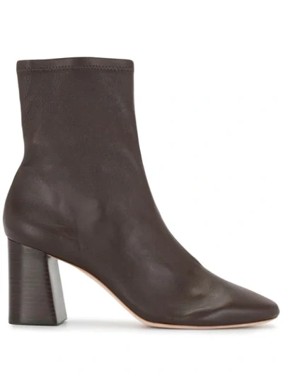 LOEFFLER RANDALL ROUND-TOE LEATHER ANKLE BOOTS