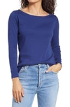 Vineyard Vines Simple Boatneck Top In Deep Bay