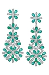 HUEB BOTANICA DIAMOND & EMERALD DROP EARRINGS,BR7029AWDEG