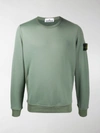Stone Island Compass-patch Crewneck Sweatshirt In Green