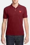 COMME DES GARÇONS PLAY PIQUE POLO WITH HEART APPLIQUE,DNUAZ-N054-051DNU