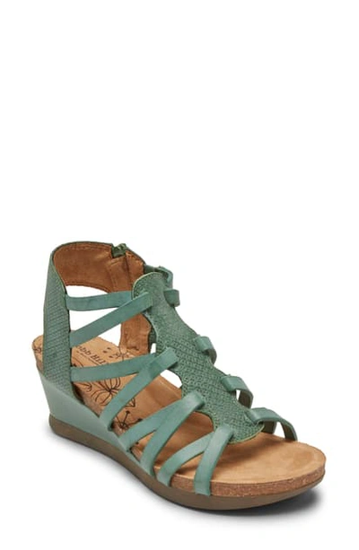 Rockport Cobb Hill Shona T-strap Sandal In Green Leather
