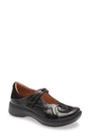 Naot Sea Mary Jane Flat In Black Madras/ Black Suede