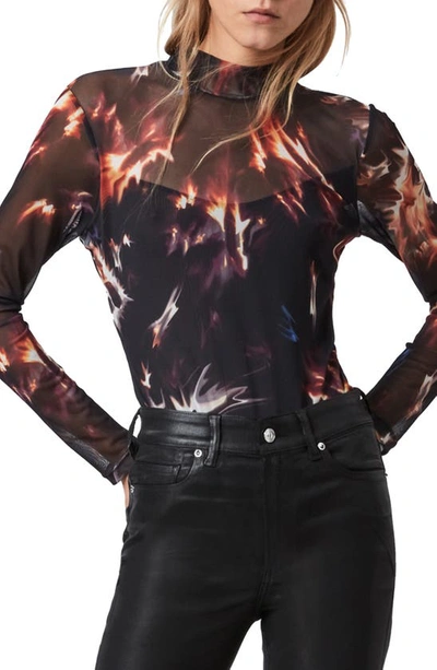 ALLSAINTS ELIA FLAMES MOCK NECK BODYSUIT WG599T