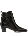 FRANCESCO RUSSO LEATHER ANKLE BOOTS