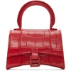 BALENCIAGA RED CROC MINI HOURGLASS BAG