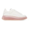 ALEXANDER MCQUEEN WHITE & PINK CLEAR SOLE OVERSIZED SNEAKERS