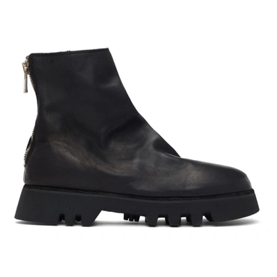 Guidi Rear-zip Ankle Boots In Blkt