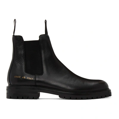 Common Projects Woman By  黑色皮革切尔西靴 In Black