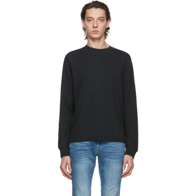 Frame Classic Fit Long Sleeve Crewneck T-shirt In Noir