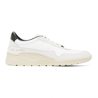 Common Projects White & Black Cross Trainer Sneakers In 0547 Whtblk