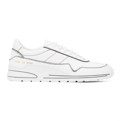 Common Projects White Cross Trainer Contrast Sneakers In 0506 White