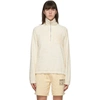 HELMUT LANG OFF-WHITE SHERPA HALF-ZIP SWEATSHIRT