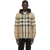 BURBERRY BURBERRY REVERSIBLE BEIGE AND BLACK RECYCLED NYLON JACKET