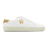 SAINT LAURENT WHITE & GOLD STAR COURT CLASSIC SNEAKERS