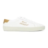 SAINT LAURENT WHITE & GOLD COURT CLASSIC SNEAKERS