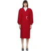 GIVENCHY RED WOOL VARNISHED PIN COAT