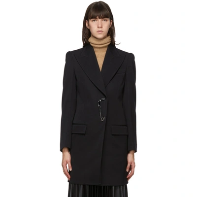 Givenchy Women's Fitted Safety Pin Wool-blend Coat In Black