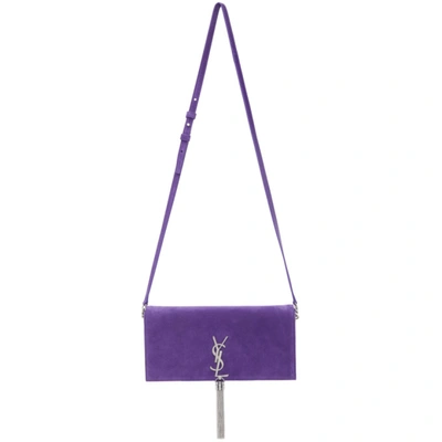 Saint Laurent Purple Suede Medium Kate 99 Tassel Bag In 5104 Violet
