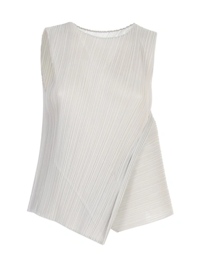 Issey Miyake Pleats Please By  Pleated Sleeveless Top In Grey