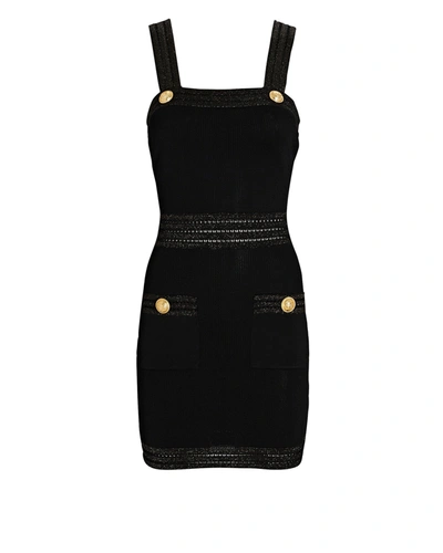 Balmain Sleeveless Knit Mini Dress In Black