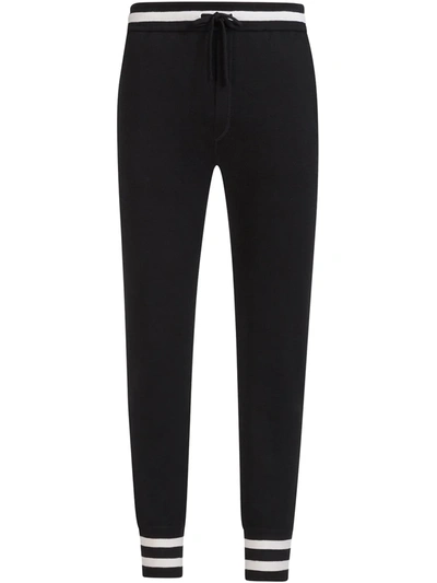 Dolce & Gabbana Knit Jogging Pants With Embroidery In Black