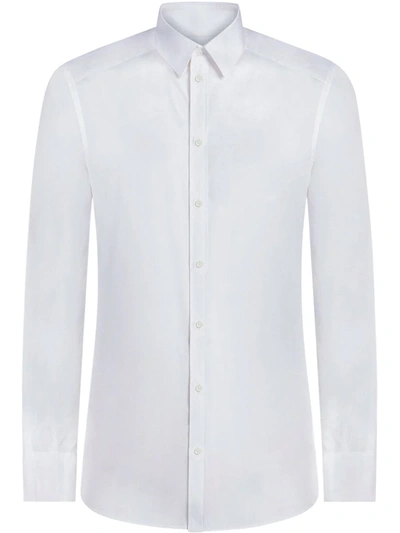 Dolce & Gabbana Button-down Poplin Shirt In White