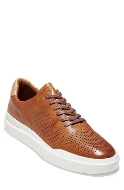 Cole Haan Men's Grandpro Crossover Leather Low-top Trainers In British Tan-ivory