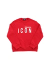 DSQUARED2 WHITE LOGO SWEATSHIRT IN RED