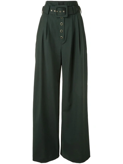 Zimmermann Tailored Palazzo Trousers In Green