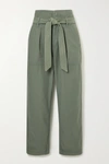 CITIZENS OF HUMANITY NOELLE CROPPED BELTED COTTON-TWILL CARGO trousers