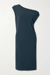 Norma Kamali Short-sleeve Drop-shoulder Midi Dress In Storm Blue