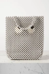 ANYA HINDMARCH EYES SMALL LEATHER-TRIMMED BEADED TOTE