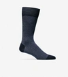 Cole Haan Pique Texture Crew Socks In Navy