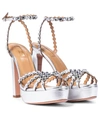 AQUAZZURA TEQUILA 120 EMBELLISHED PLATFORM SANDALS,P00479524