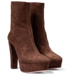 AQUAZZURA SAINT HONORÉ 120 SUEDE PLATFORM ANKLE BOOTS,P00479557