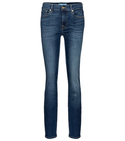 7 For All Mankind Roxanne Bair Mid-rise Slim-fit Jeans In Blue