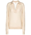 Khaite Jo Stretch Cashmere Polo Sweater In Custard