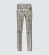 BURBERRY CHECKED WOOL-BLEND PANTS,P00499809