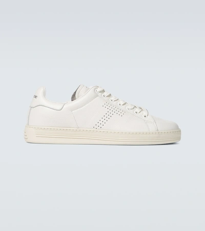 Tom Ford Off-white Grained Leather Warwick Trainers