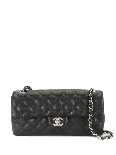 Pre-owned Chanel 2008 Diamond Quilt Flap Shoulder Bag In Black