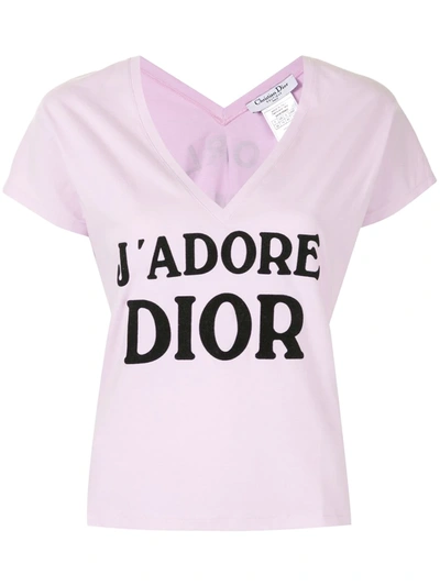 Pre-owned Dior J'adore  Print T-shirt In Purple