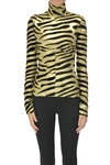 RABANNE ANIMAL PRINT TURTLENECK TOP