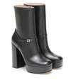 GUCCI LEATHER PLATFORM ANKLE BOOTS,P00488879